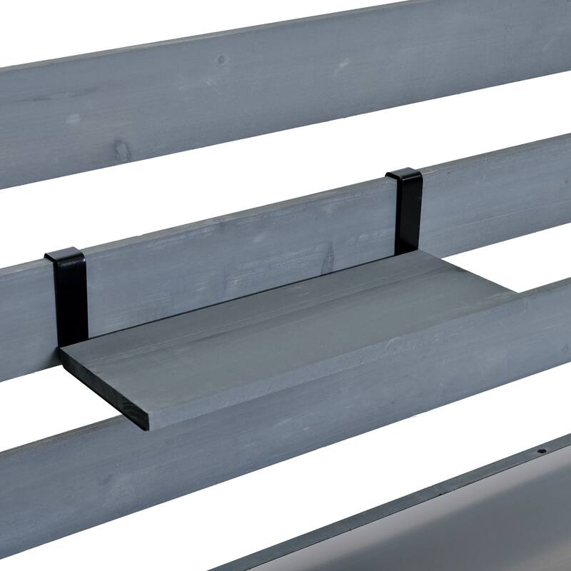 Solid Wood 64.9''Tall Outdoor Kitchen Island Kitchen Cart, Garden Potting Bench with Stainless Table Top for BBQ