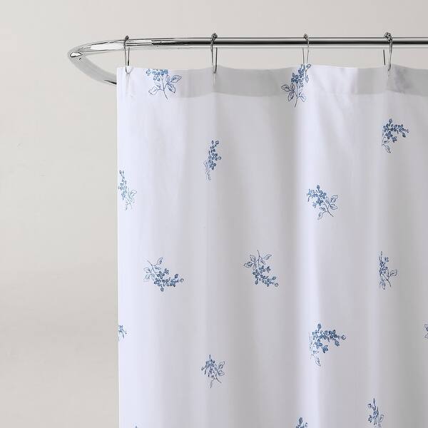 Laura Ashley Flora Cotton Blue Shower Curtain Bed Bath & Beyond