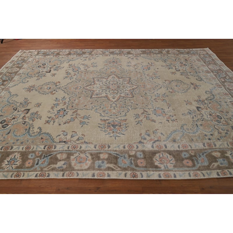 Tabriz Persian Area Rug Oriental Hand-Knotted Wool Carpet - 8'3"x 10'8"