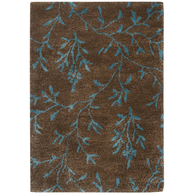 SAFAVIEH Handmade Soho Jerrica N.Z. Wool Rug - 2' x 3' - Brown/Light Blue