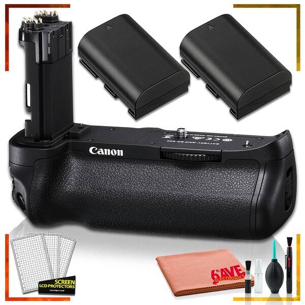 Shop Canon Bg E20 Battery Grip With 2 Pack Lp E6n Lithium Ion Battery Deluxe Bundle Overstock 30061905