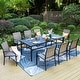 preview thumbnail 14 of 34, MAISON ARTS 9-Piece Outdoor Dining Set with 8 Textilene Chairs and Rectangle Dining Table