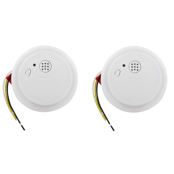 slide 2 of 2, Smoke Alarm Wire-In with Battery Backup 2 Pack White