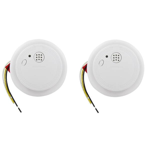 slide 2 of 2, Smoke Alarm Wire-In with Battery Backup 2 Pack White