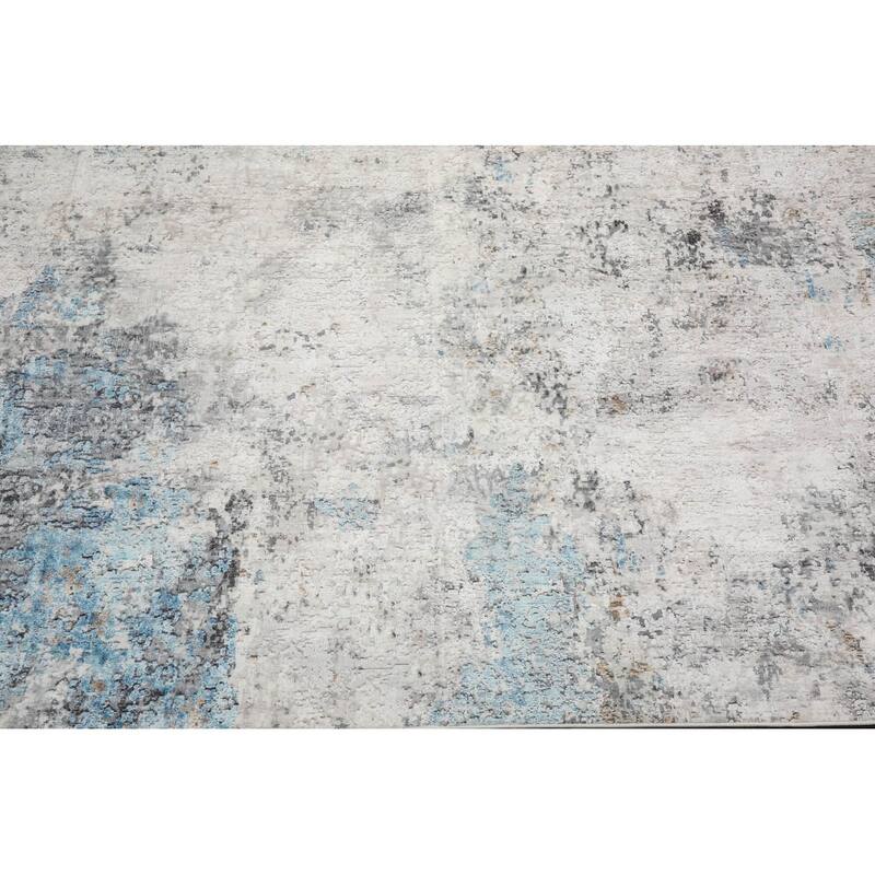LoomBloom Washable Polyester Area Rug Beige Contemporary Machine Made