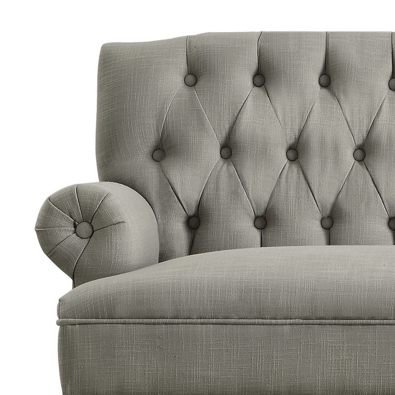 Moser Bay Arete Upholstered Tufted Settee Chesterfield Style Loveseat, Velvet or Linen