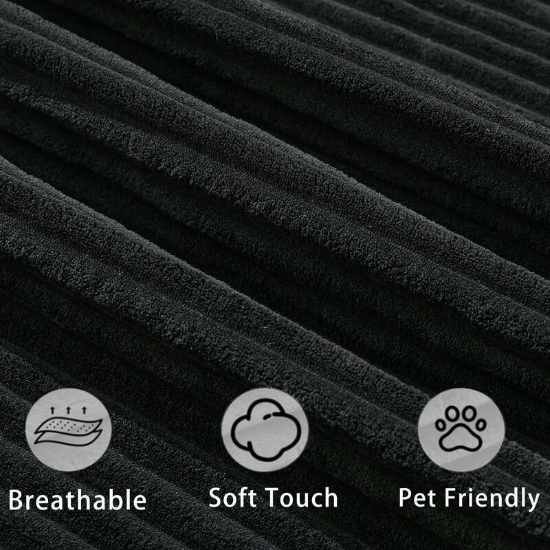 GDFStudio - Oversize 114" Convertible U-Shaped Sleeper Sofa with Pull-Out Bed