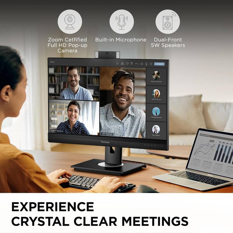 ViewSonic VG2457V-S 24" 1080p Conferencing Monitor, Black-Certified Refurbished