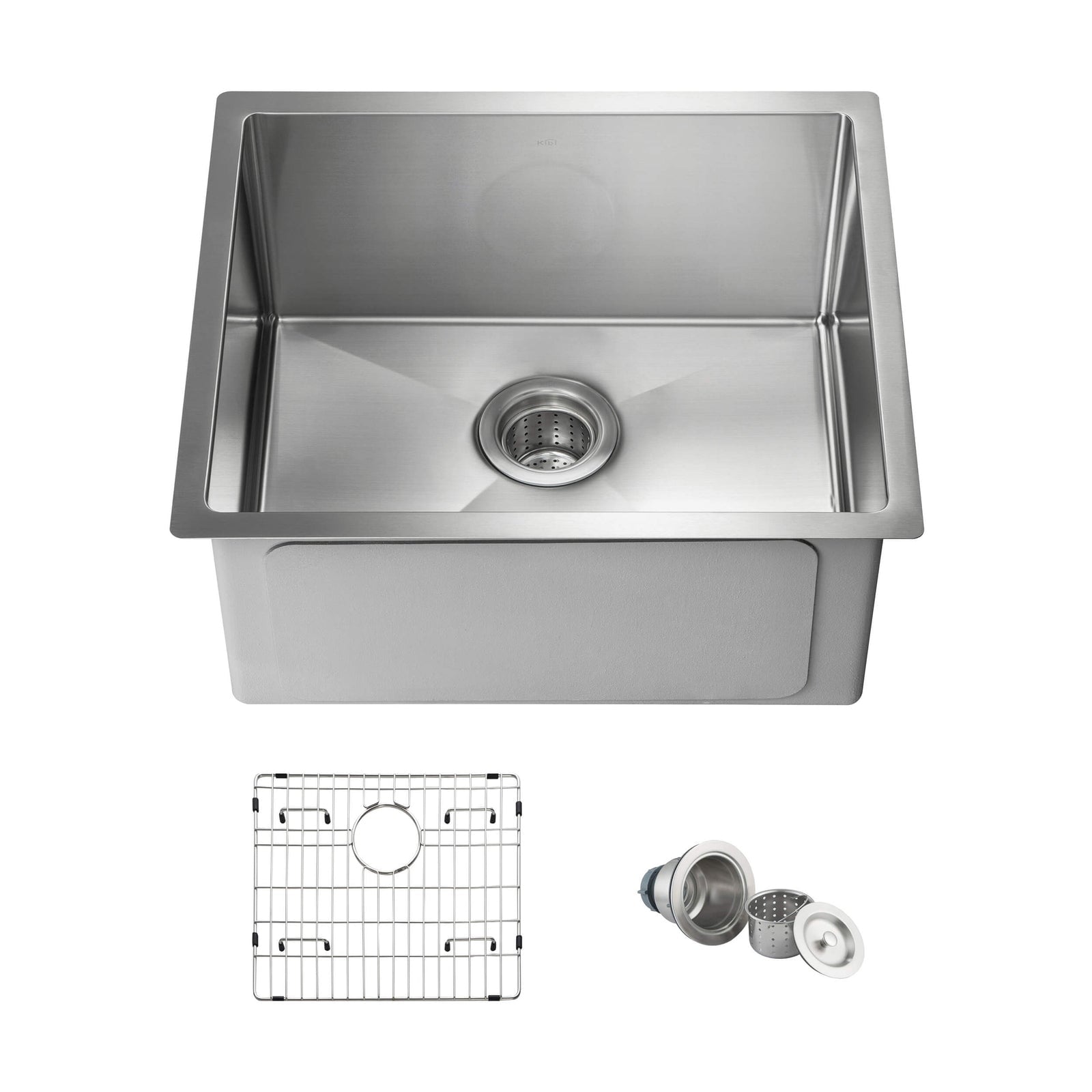 21 Inches Handcrafted Undermount Single Bowl 16 gauge Stainless Steel Kitchen Sink - K1-S21 - Silver
