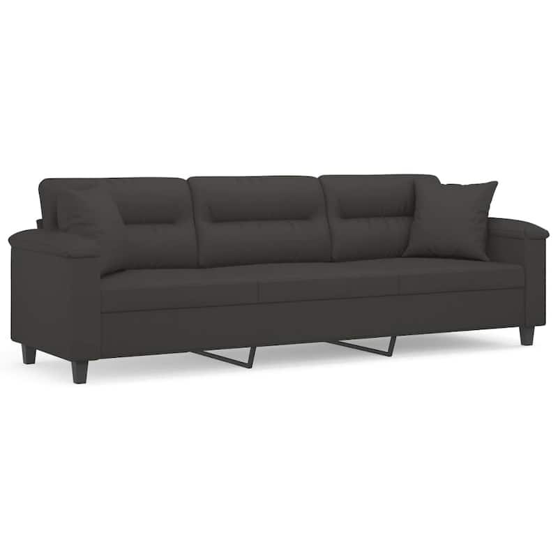 vidaXL Sofa Sectional Modern Couch with Pillows and Cushions Microfiber Fabric