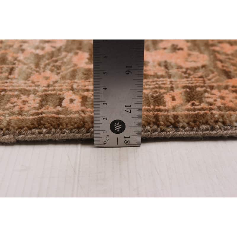 ECARPETGALLERY Hand-knotted Heritage Dark Brown Silk, Wool Rug - 6' 3" x 8' 10"