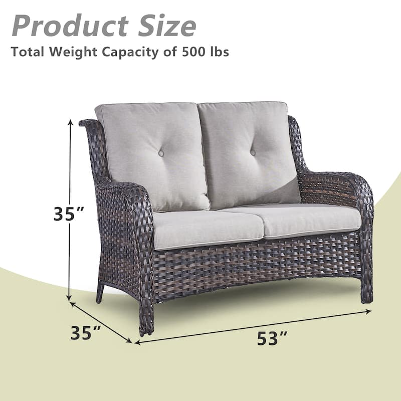 Gymojoy Patio Loveseat Sofa with Cuhsion