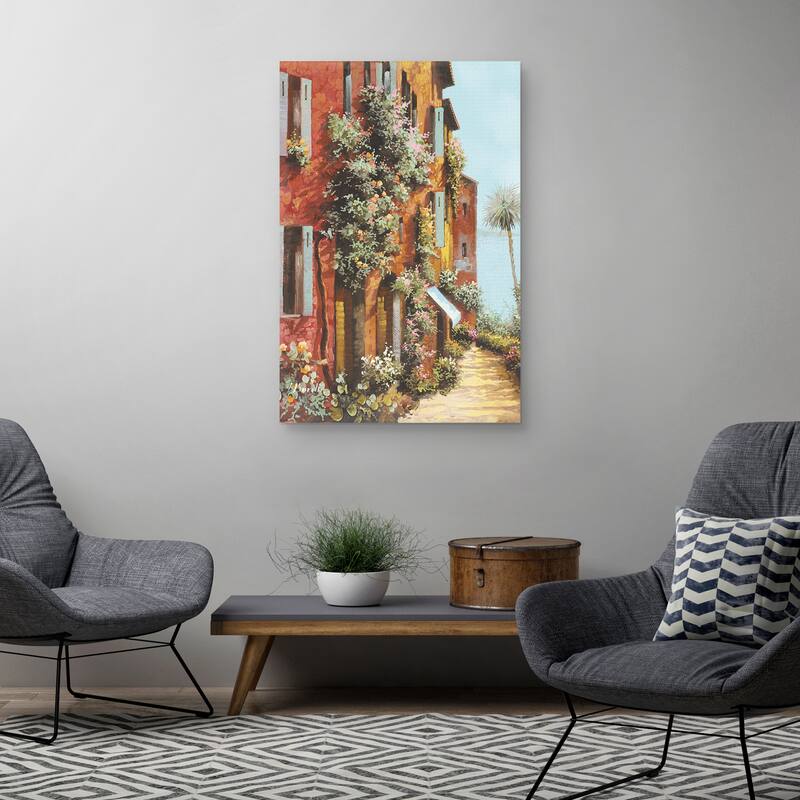 La Strada Verso II Lago Light by Guido Borelli Canvas Art Print