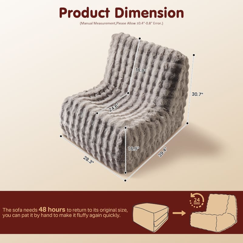 OVIOS Cloud-Like Plush Bean Bag Chair (Reinforced Pile Edition)