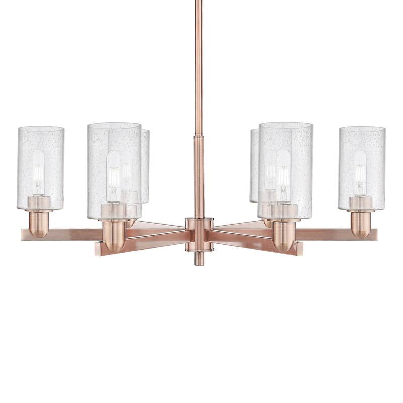 Innovations Lighting 716-6CR-11-34 Clymer Chandelier Clymer 6 Light - Antique Copper / Seedy