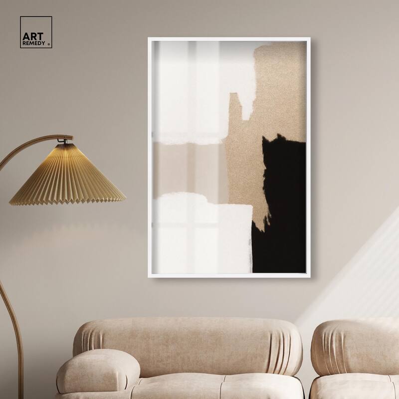 Beige and Black III Shadowbox by Art Remedy