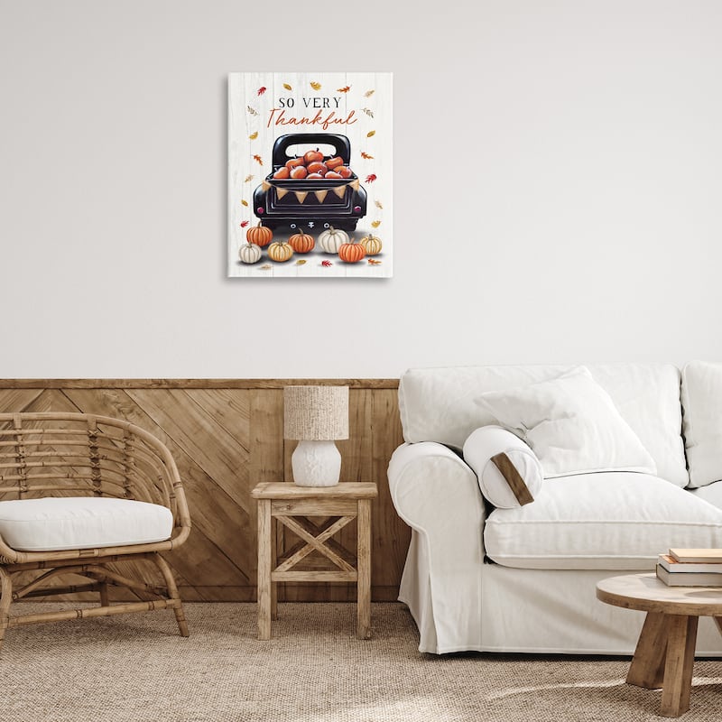 Stupell Autumnal So Very Thankful Canvas Wall Art Design By Elizabeth Tyndall