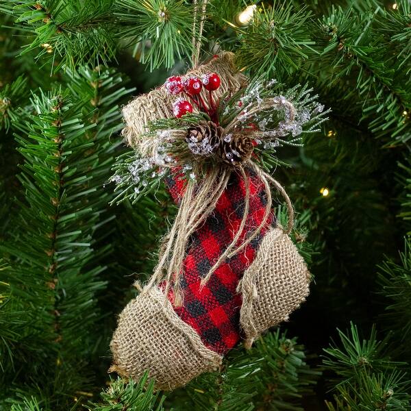 Shop 5 75 Red And Black Buffalo Plaid And Burlap Christmas