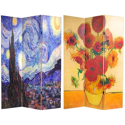 Handmade Canvas Double-sided Van Gogh Paintings Room Divider (China)