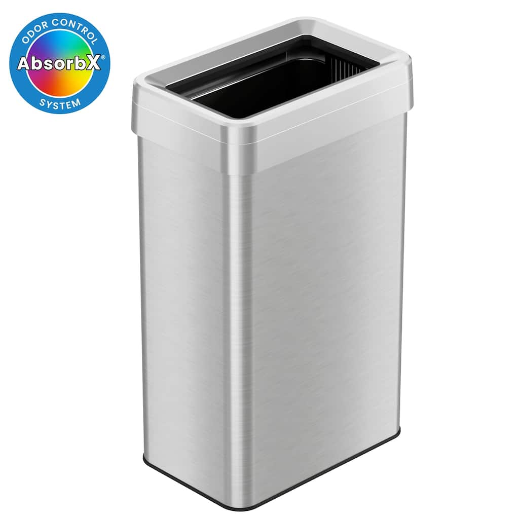 iTouchless 18 Gal Stainless Steel Rectangular Open Top Trash Can