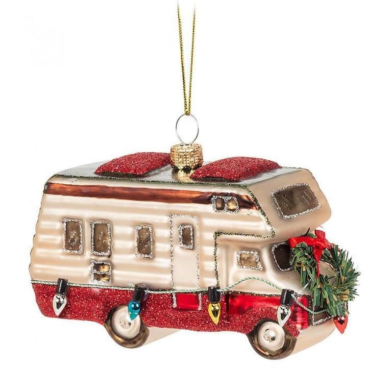 Rv Camper With Lights Ornament