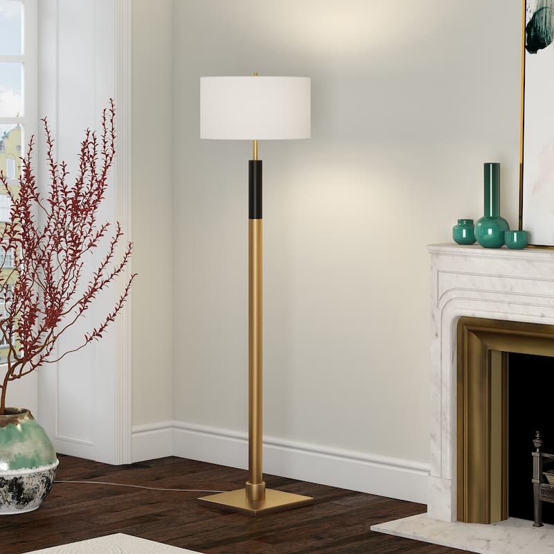Teagan Two-Tone Brass and Black Floor Lamp