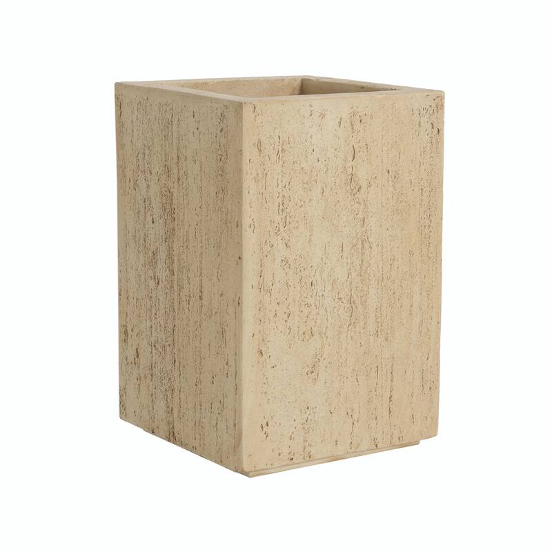MGO Handmade Rectangle Planter Box, 19.75" Height, Travertine Finish