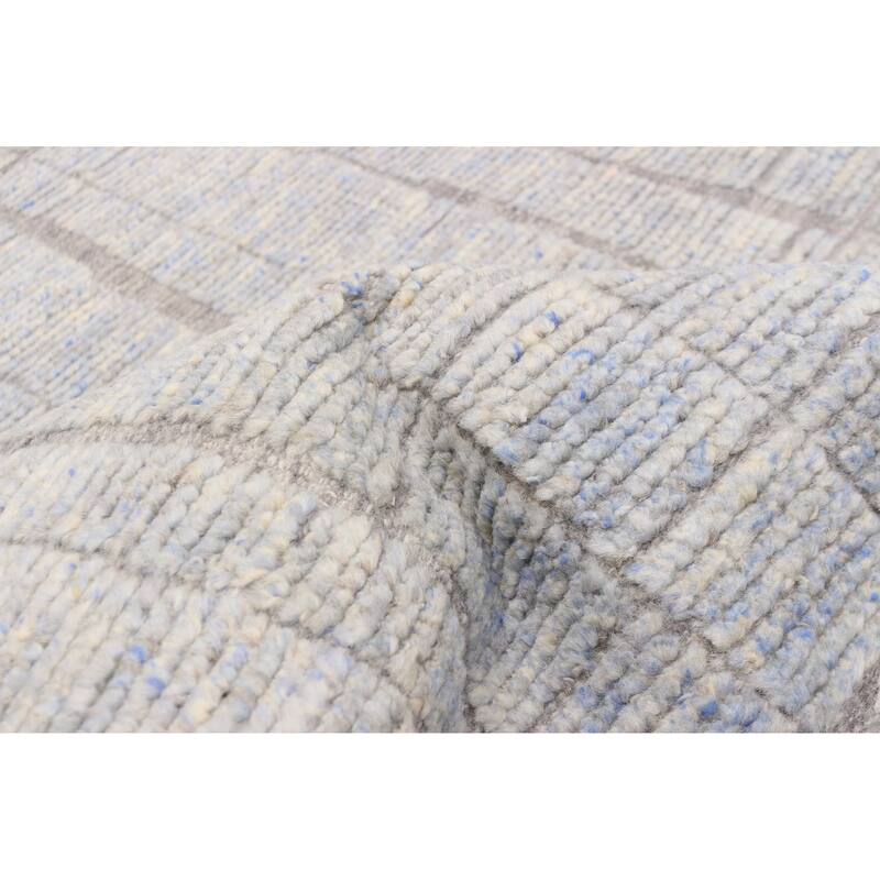 ECARPETGALLERY Hand-knotted Tangier Light Grey Wool Rug - 8'2 x 10'0