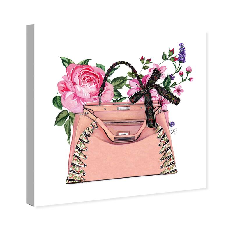 Wynwood Studio Canvas Fashion and Glam Doll Memories - Pink roses Pink and Glam Wall Art Canvas Print