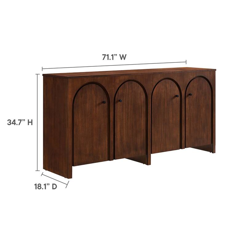 Appia Wood Grain 4-Door Sideboard Storage Cabinet