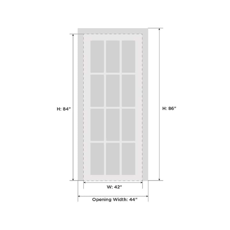 Interior Solid French Door / Mela 0733 Painted White / Single Regular Panel Frame Handle / Bathroom Bedroom Modern Doors