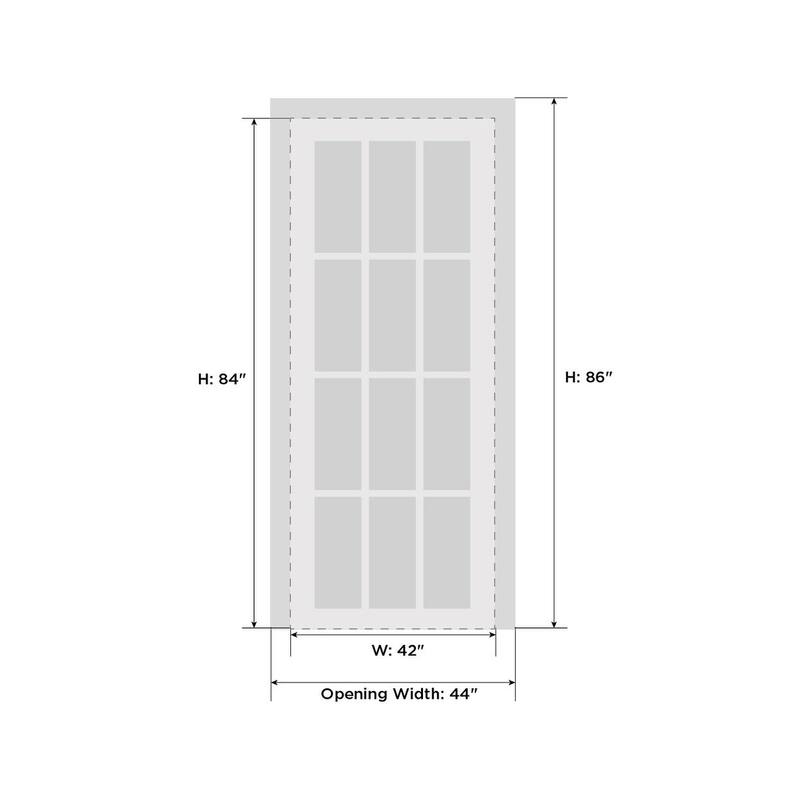 SartoDoors Veregio 7412 | Interior French Doors French Door | Solid Wood w/ Glass | Slab Only | 18x80, Antracite