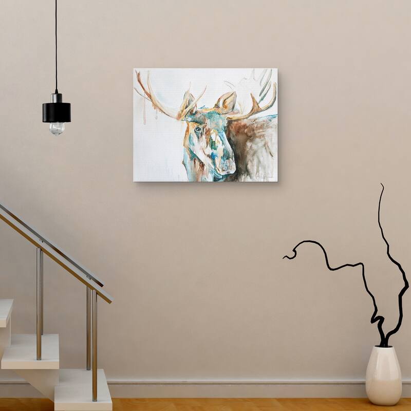 Water Moose by Kamdon Kreations Canvas Art Print