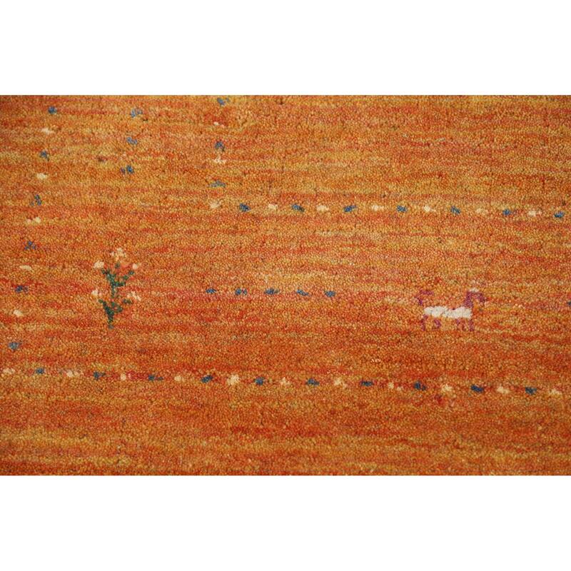 Hand Knotted Oriental 100% Wool Carpet Tribal Tribal Oranges & Rust Gabbeh Area Rug - 7' 8'' X 5' 0''