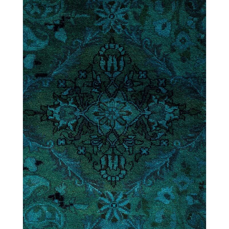 Contemporary Overdyed Wool Hand Knotted Octagon Area Rug - 6' 4" x 6' 4"