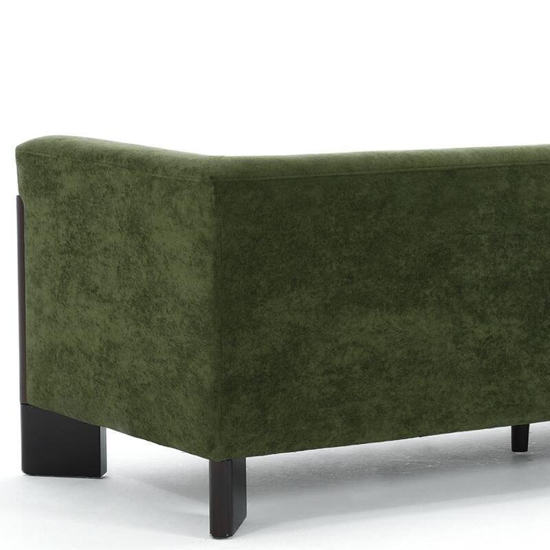 2 Set Modern Deep Seat Tuxedo Arms Sofa Loveseat