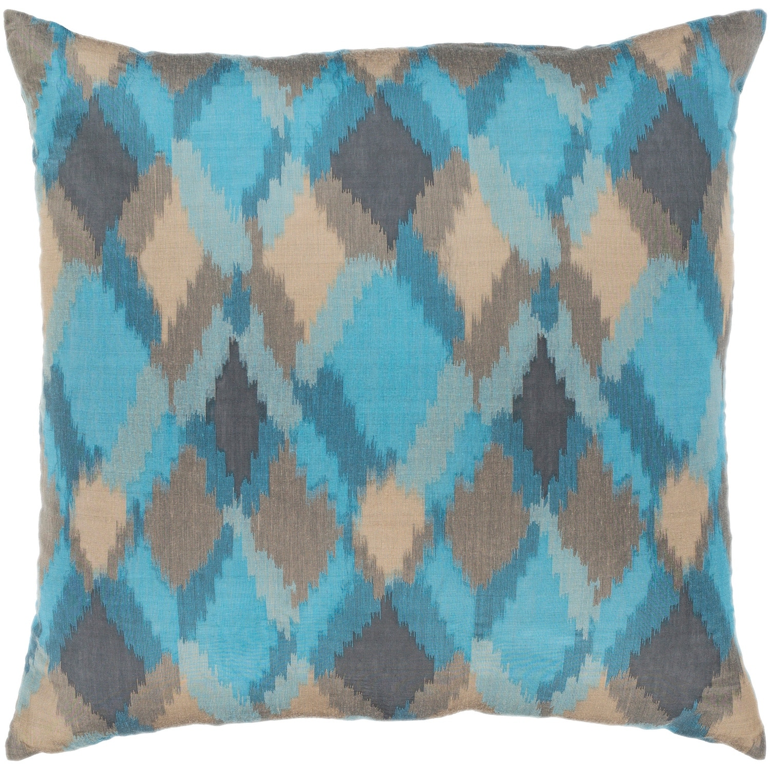 Jourdain Modern Reversible Aqua Feather Down or Poly Filled Throw Pillow 18-inch