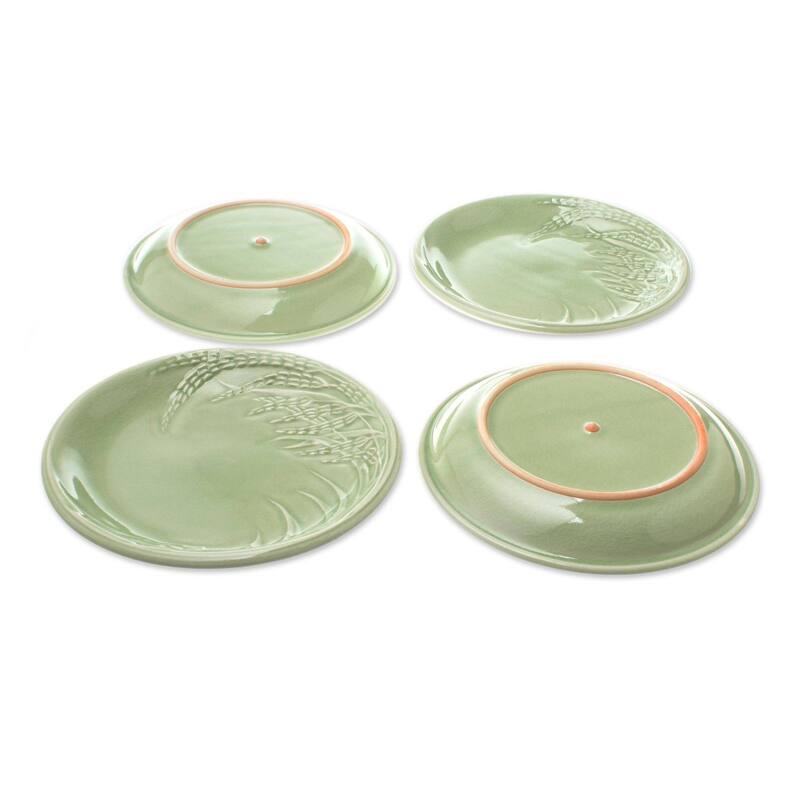 Handmade Celadon ceramic dessert plates (Thailand) Bed Bath & Beyond