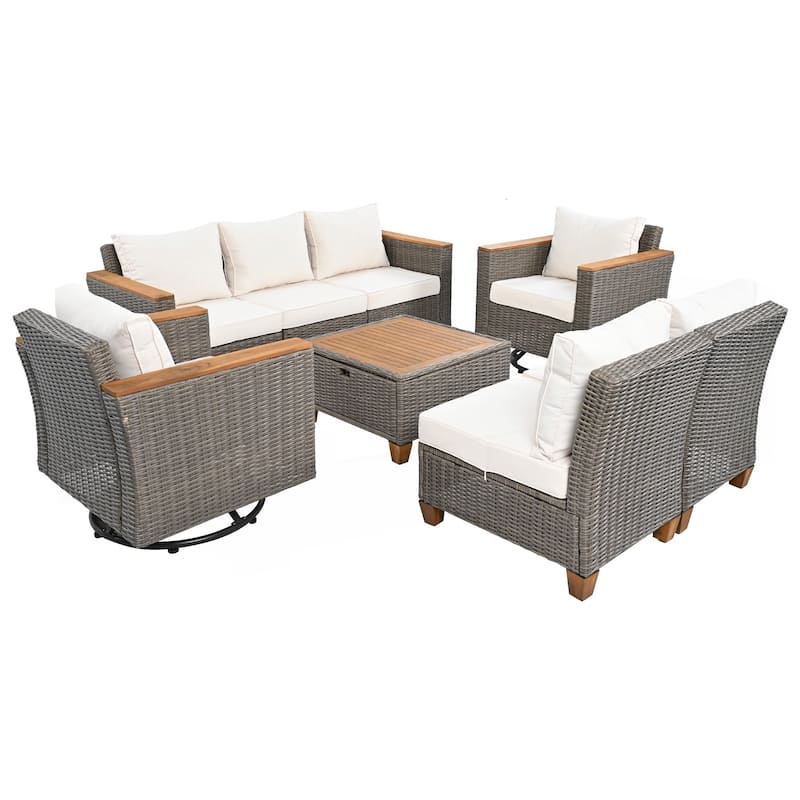 8-Piece Wicker Outdoor Patio Furniture Set