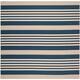 SAFAVIEH Courtyard Charmaine Striped Casual Indoor/ Outdoor Area Rug - 6'7" x 6'7" Square - Navy/Beige