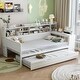 preview thumbnail 46 of 54, Roomfitters Wooden Twin/Full Size Daybed with Storage Shelves, Multi-functional Bed with Twin Size Trundle Bed and Study Desk