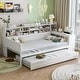 preview thumbnail 3 of 27, Wooden Twin Size Daybed with Storage Shelves, Twin Trundle and Desk