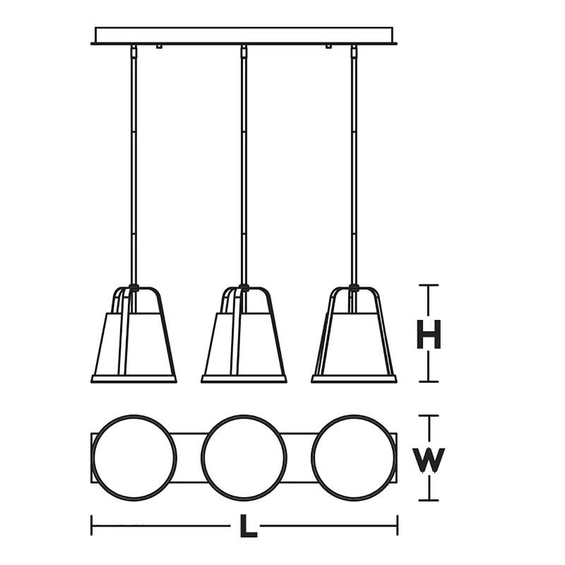 AFX LIZP10MBLNR3 Lizzette 3 Light 36" Wide Multi Light Pendant