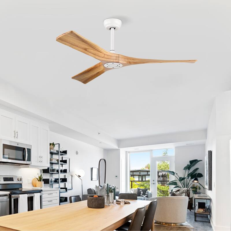 52" Ceiling Fan with Remote Control No Lights,Modern Reversible DC Motor Indoor 3 Blades Ceiling Fans