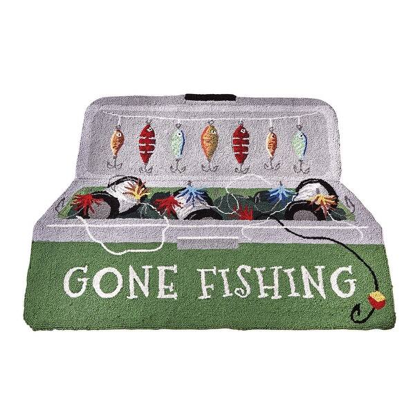 Peking Handicraft Gone Fishing Welcome Mat Tackle Box Accent Rug Doormat 36 X 20 36 In X 20 In