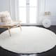 SAFAVIEH August Shag Veroana Solid 1.5-inch Thick Rug - 6'7" Round - Ivory