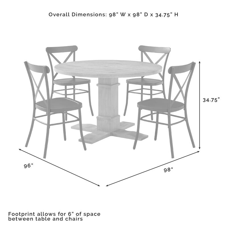 Crosley Joanna 5Pc Round Dining Set W/Camille Chairs