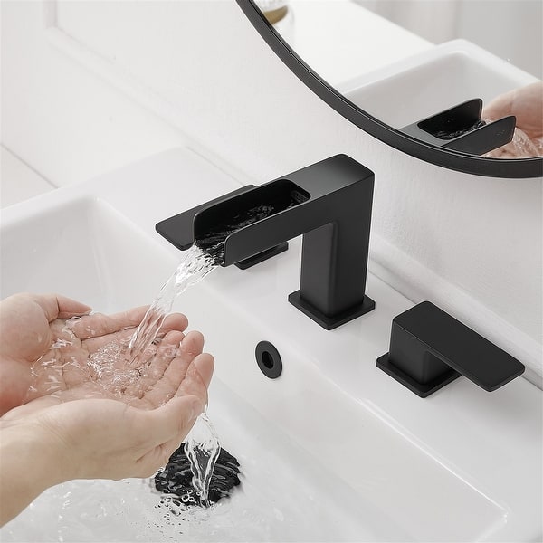 FORIOUS FB-0300B 2 Handle High Arc Widespread Sink Faucet - Black