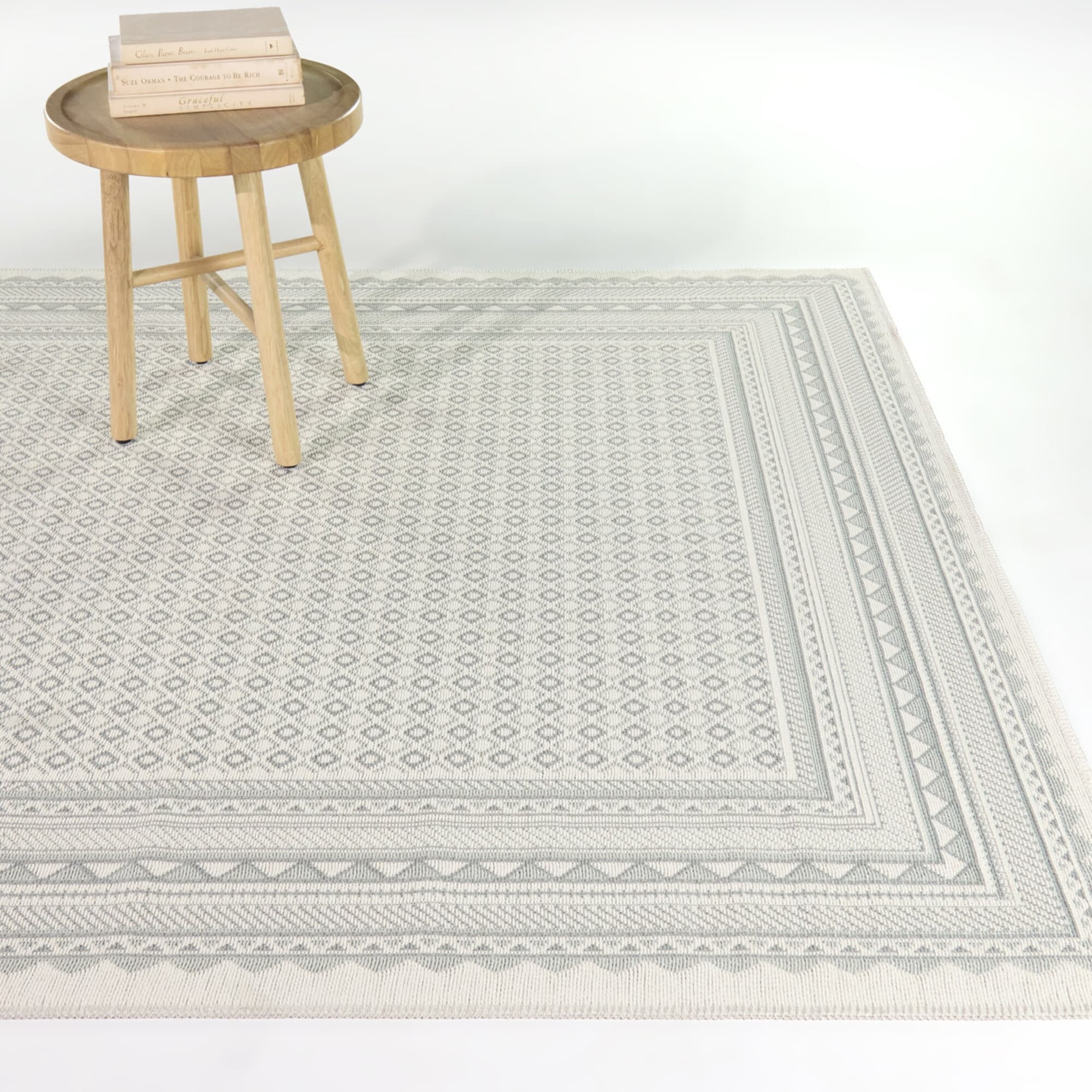 Delahunt Micro Print Border Indoor/Outdoor Area Rug