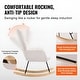 preview thumbnail 6 of 8, Ivory White Teddy Velvet Nursery Rocking Chair Ergonomic High-Back Glider with Rubberwood Base - 37.4 x 28.2 x 38.2in
